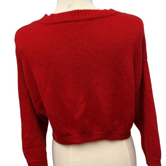 VINCE Cashmere Scoop Neck Sweater Red Cardigan size Large - Picture 9 of 15